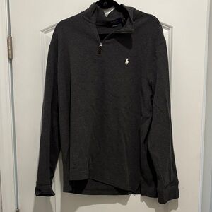 Polo Ralph Lauren Grey Estate Rib Quarter-Zip Pullover